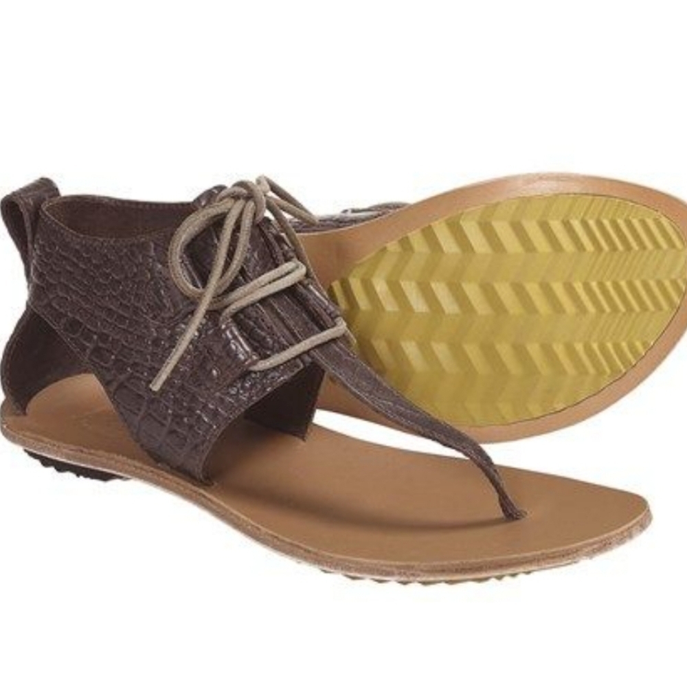 Sorel Women Summer Ankle Leather Lace Up Sandals shoes sz 10.5